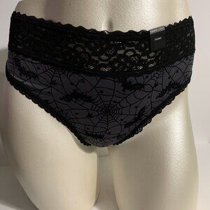 Torrid Thong Panties Underwear Spiderweb Bats Halloween Second Skin Plus 6 30